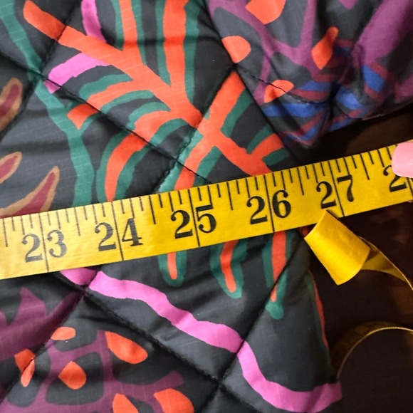 Farm Rio NWT SZ XL Blue Cool Leopard Long Reversible puffer Coat Tropical Cozy - Picture 14 of 16